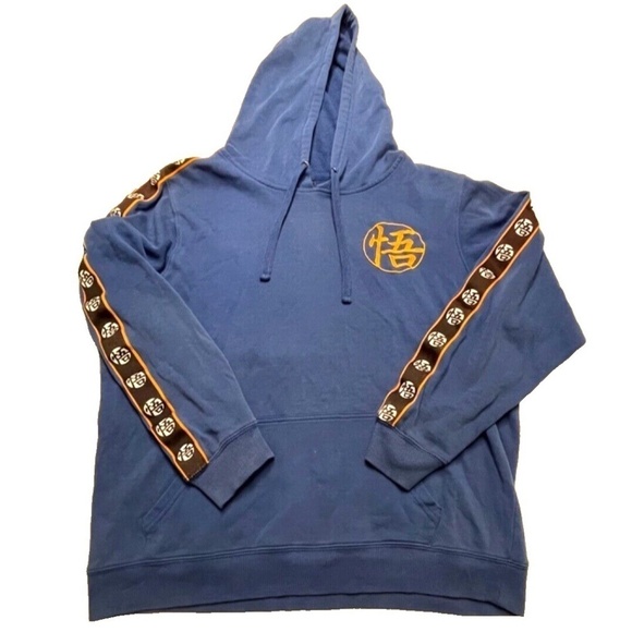 DRAGONBALL Z 2018 Logo Unisex Hoodie Sweatshirt w/ Sleeve Detail; Blue; XL - Picture 1 of 6